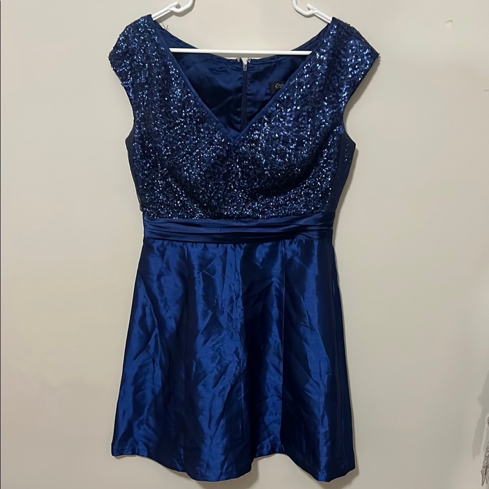 Elegant Blue Sequin Dress